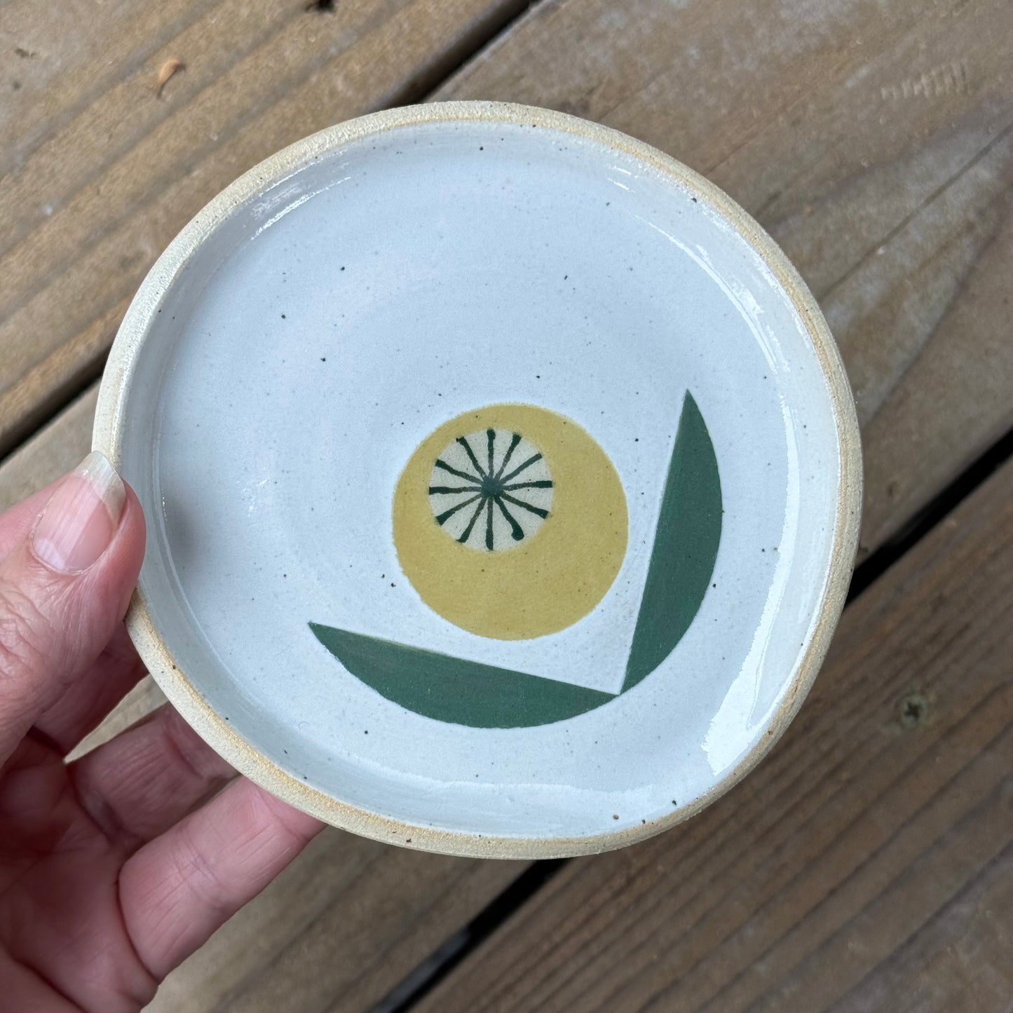 Spoon rest, yellow flower (small)
