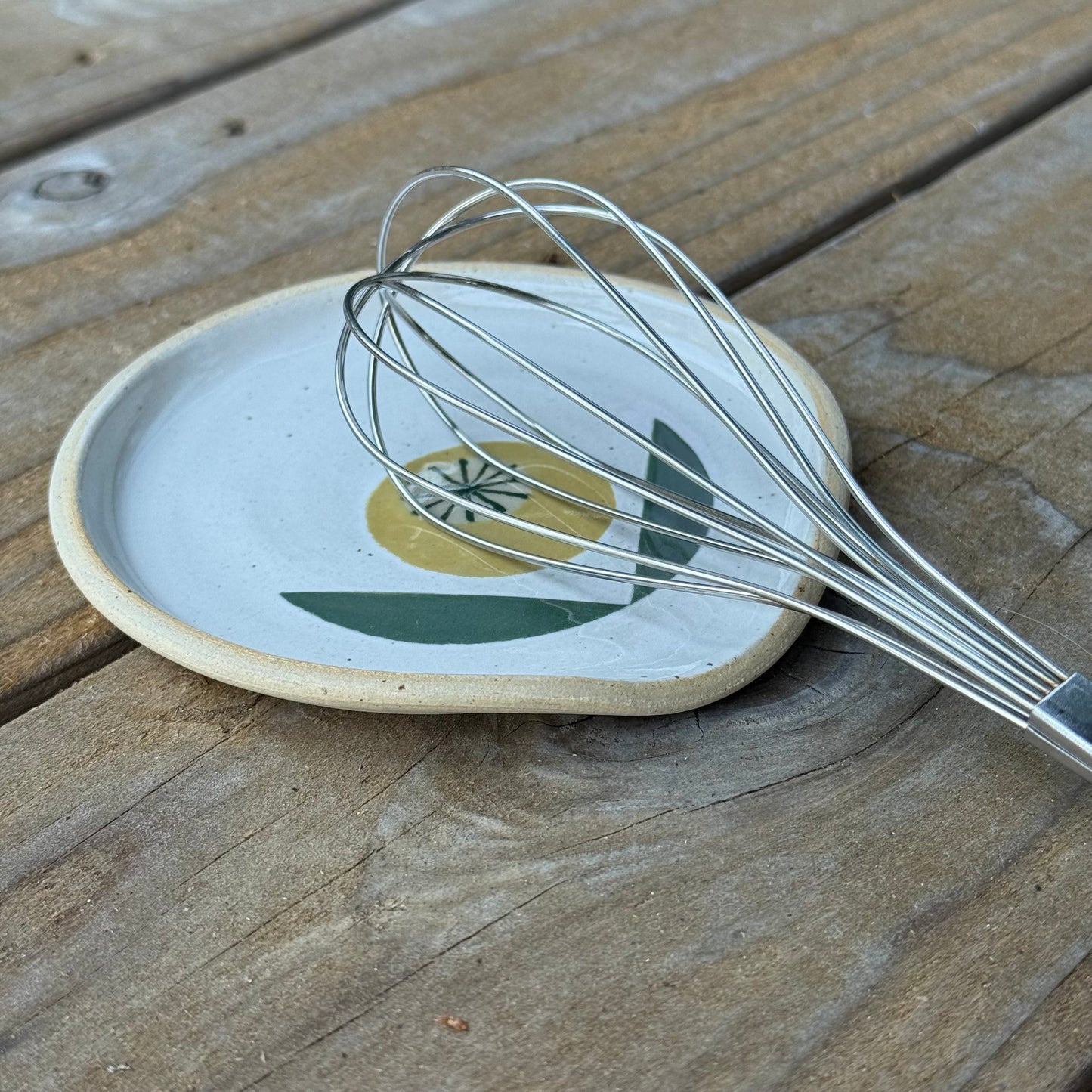 Spoon rest, yellow flower (small)