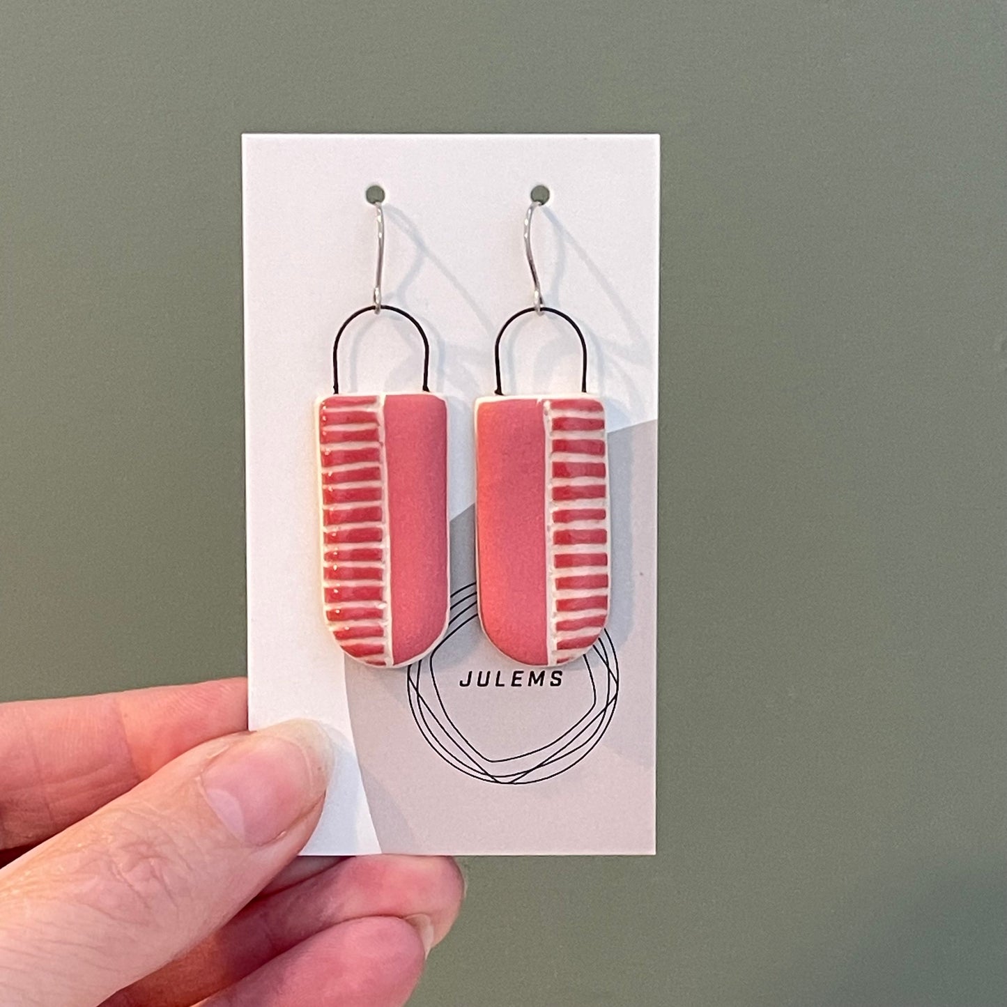 Earrings, coral vertical part
