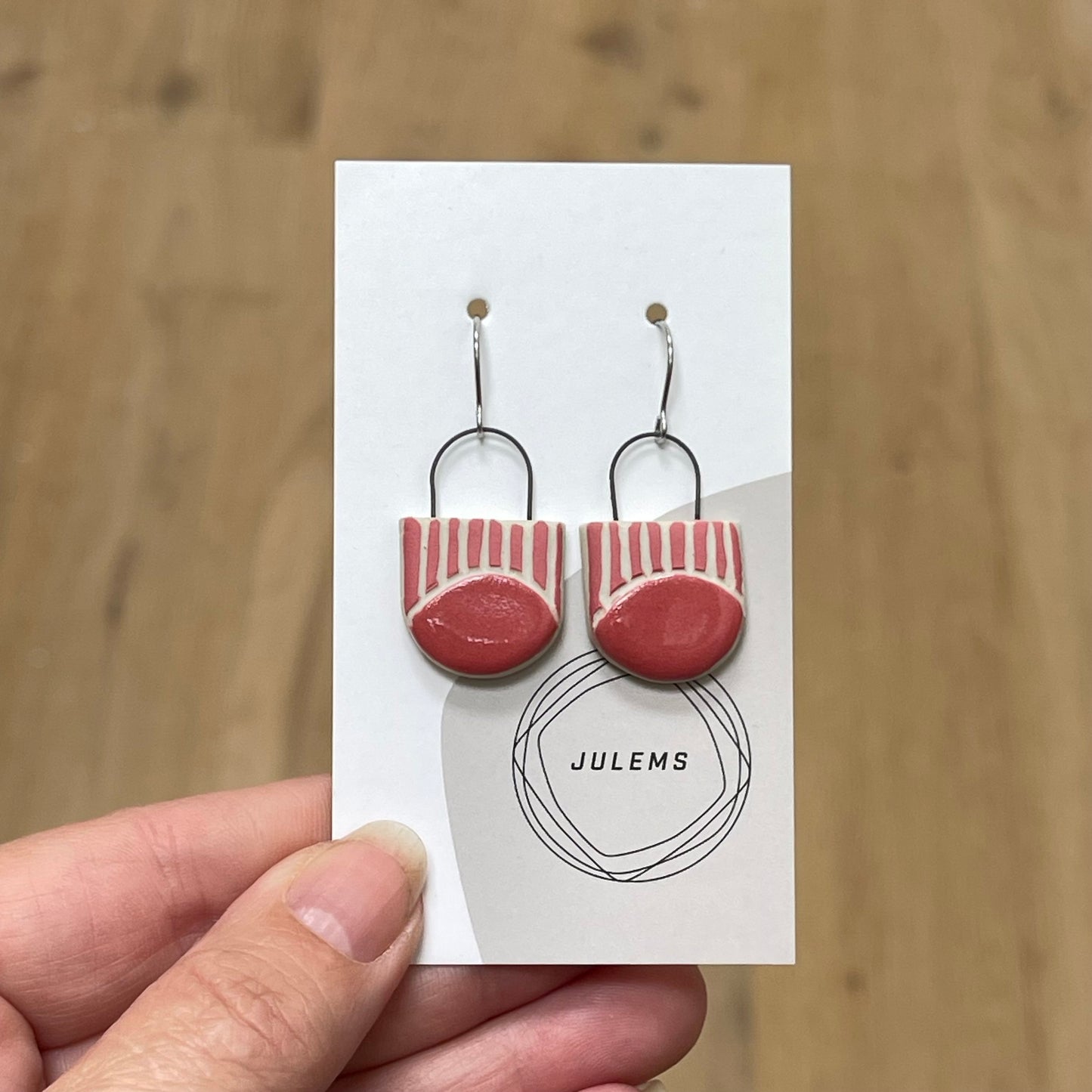 Earrings, coral tips