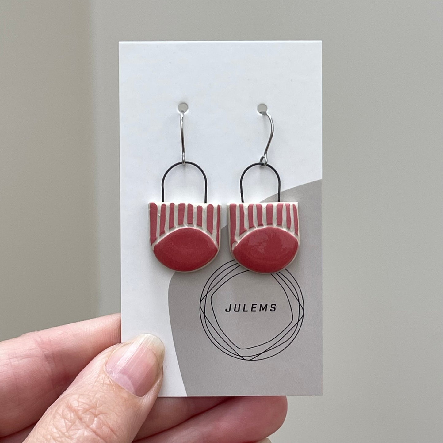 Earrings, coral tips