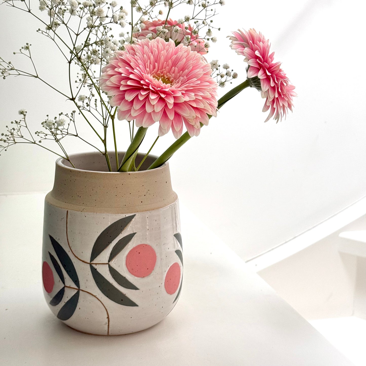 Vase, pink flower I