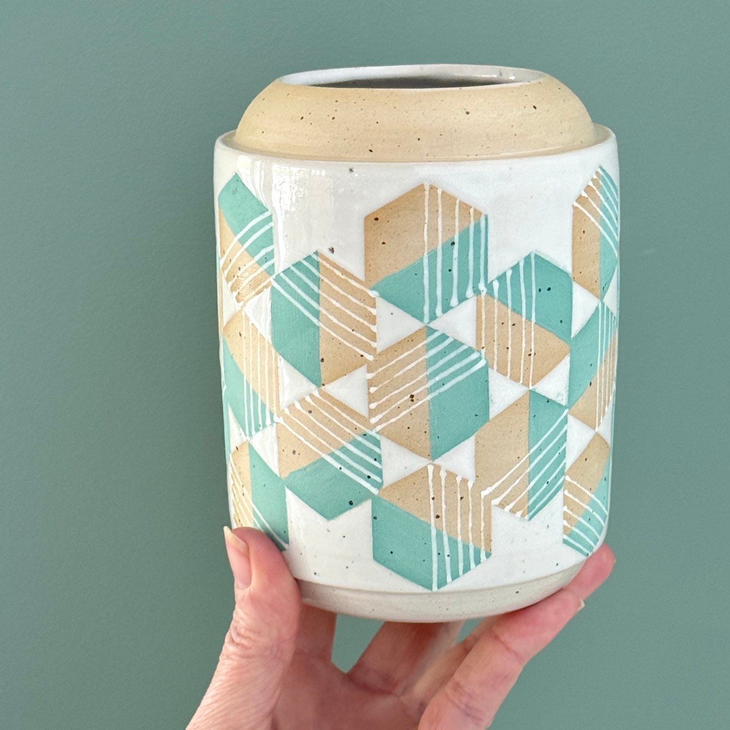 Vase, mint geo