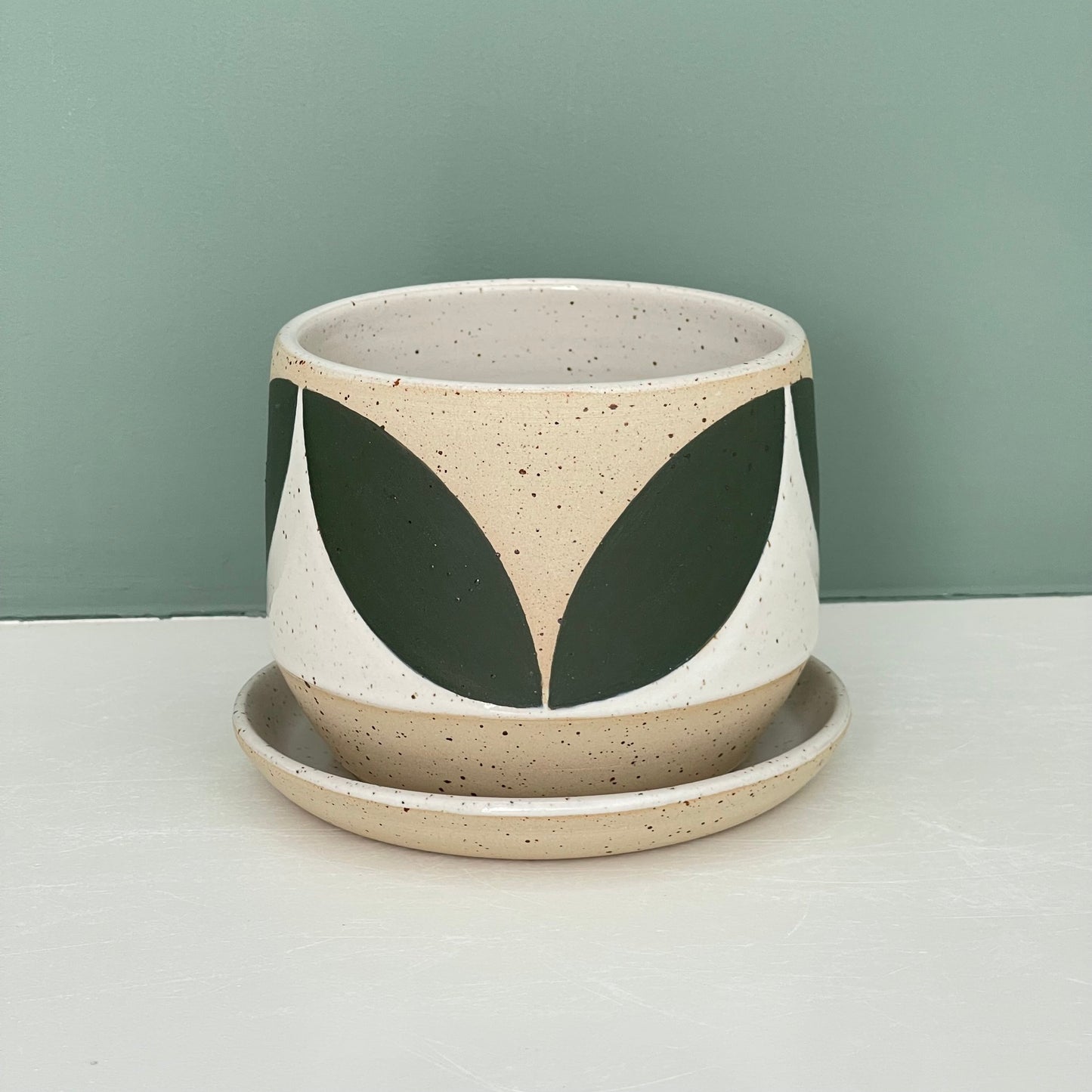 Planter solid leaves, dark green