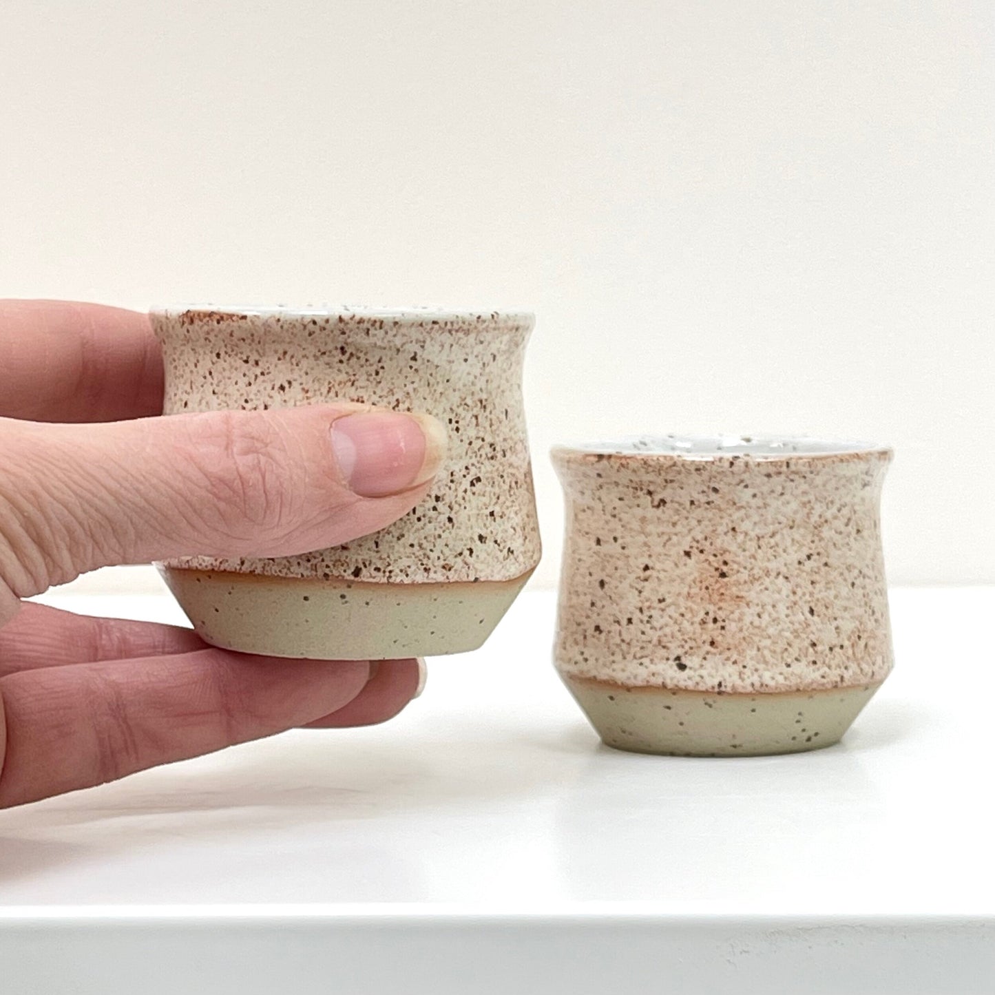 Set of 2 Sake/ Espresso cups, speckle