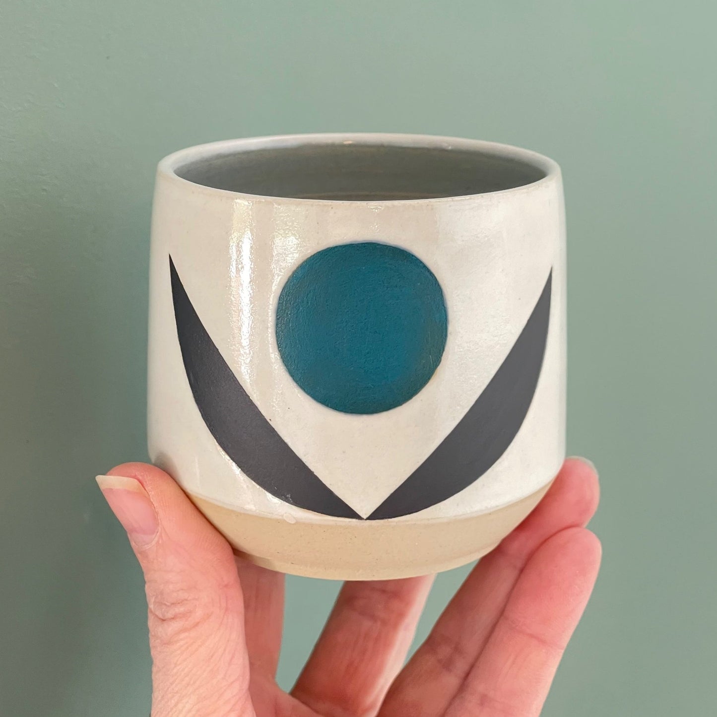 Cup, teal flower