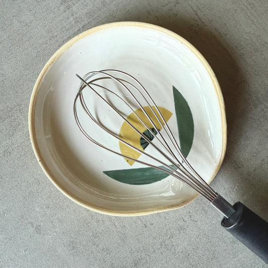 Spoon rest, yellow flower
