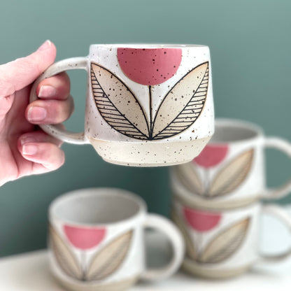 Mug, pink tulip