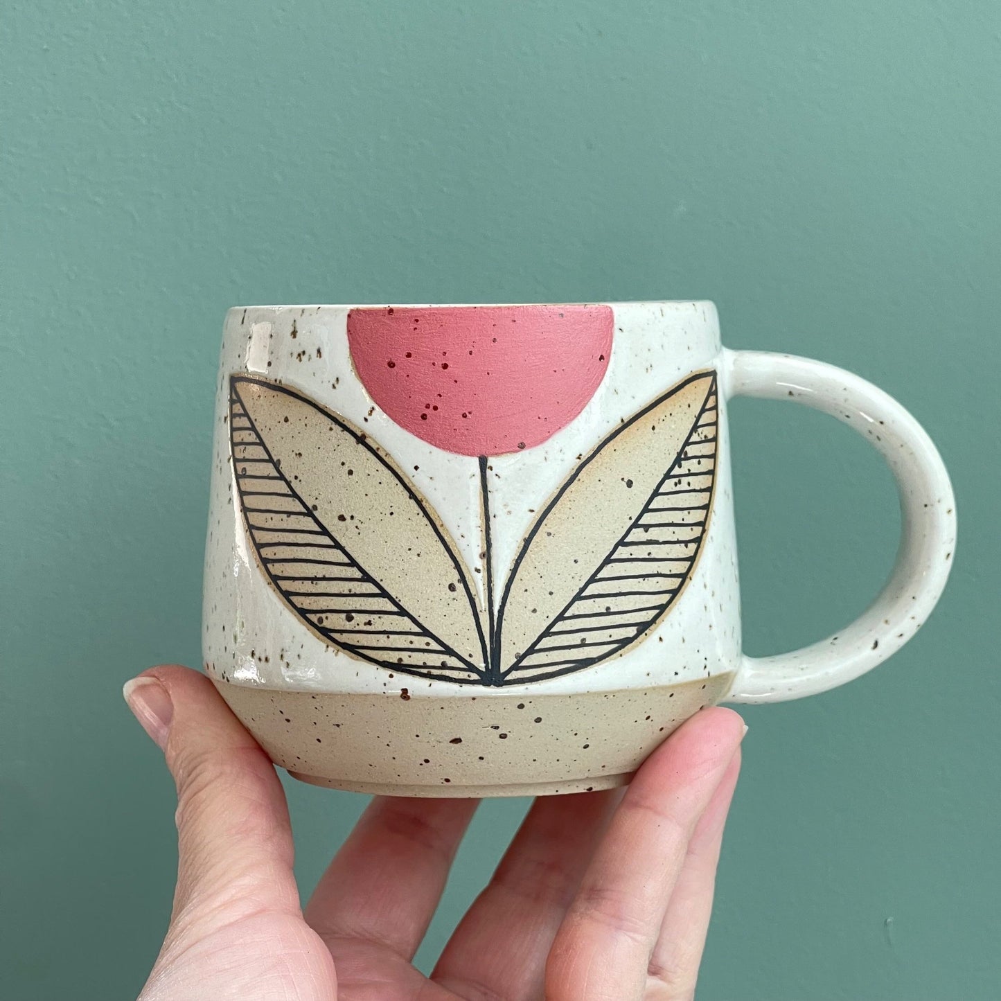 Mug, pink tulip