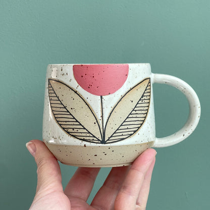 Mug, pink tulip