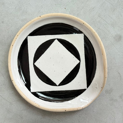 Small spoon rest, black geo