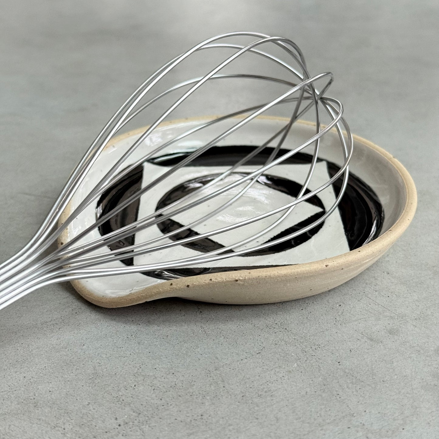 Small spoon rest, black geo