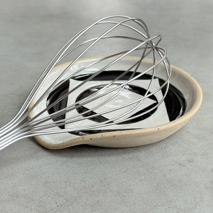 Small spoon rest, black geo