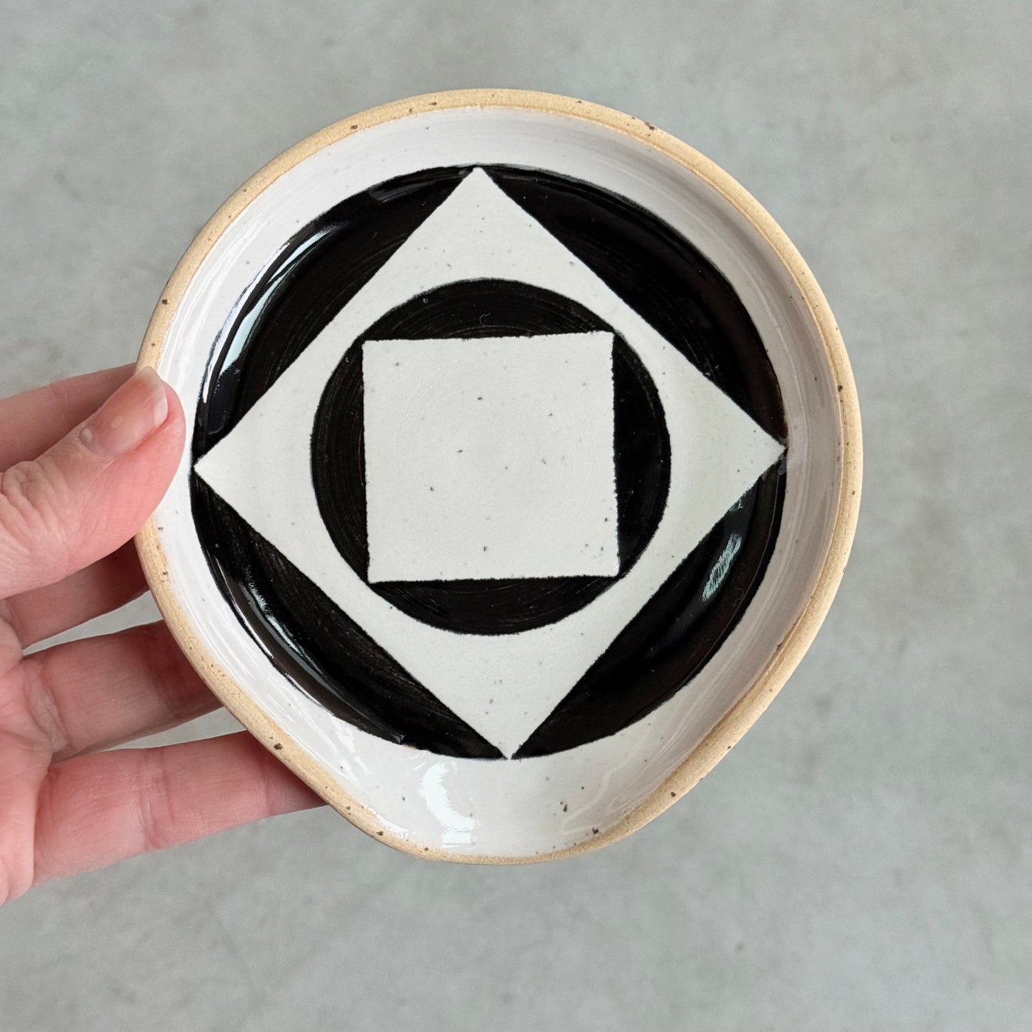 Small spoon rest, black geo