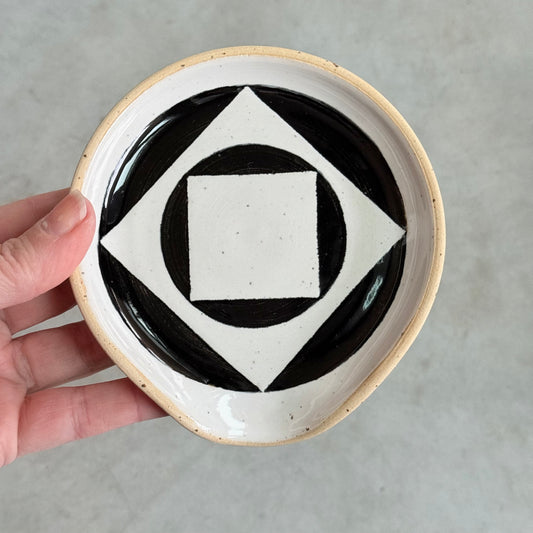 Small spoon rest, black geo