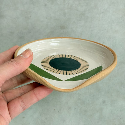 Spoon rest, black flower