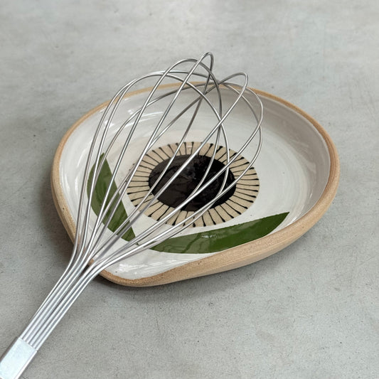Spoon rest, black flower