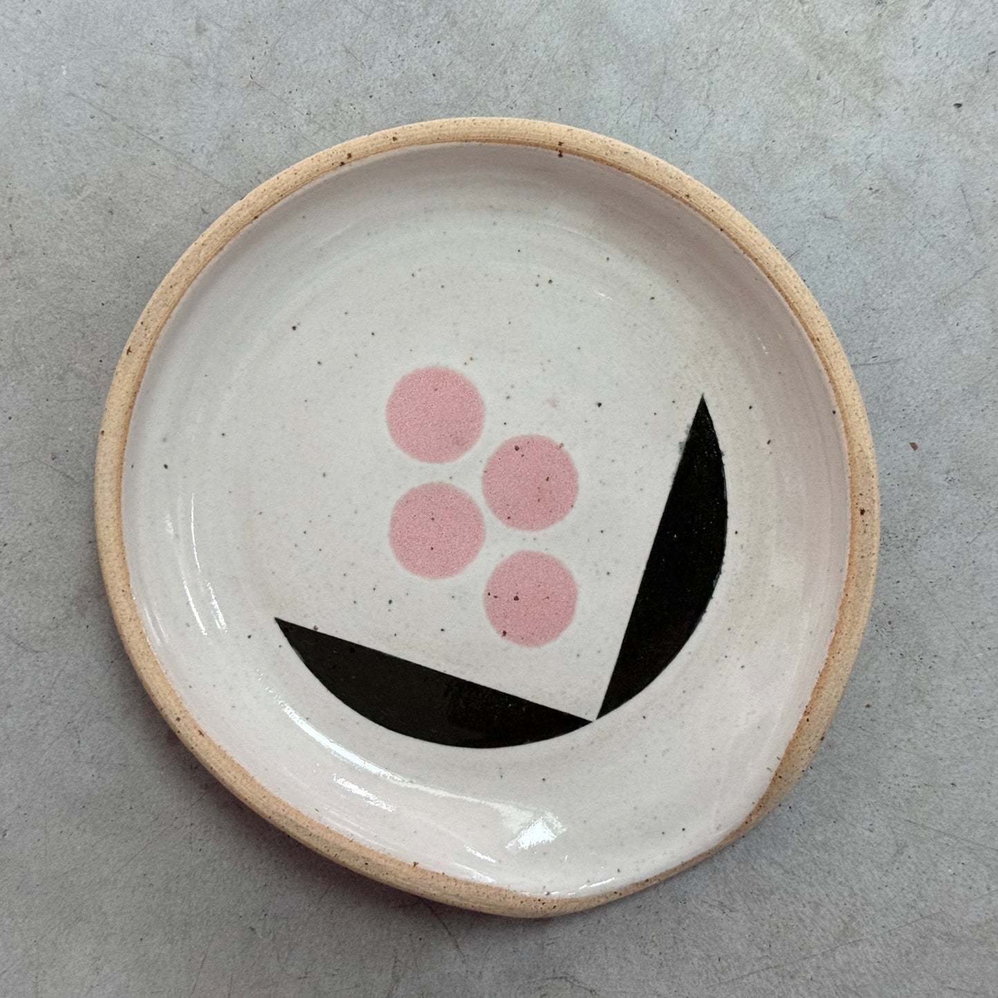 Spoon rest, stylized pink flower