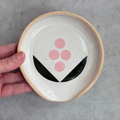 Spoon rest, stylized pink flower
