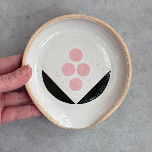 Spoon rest, stylized pink flower