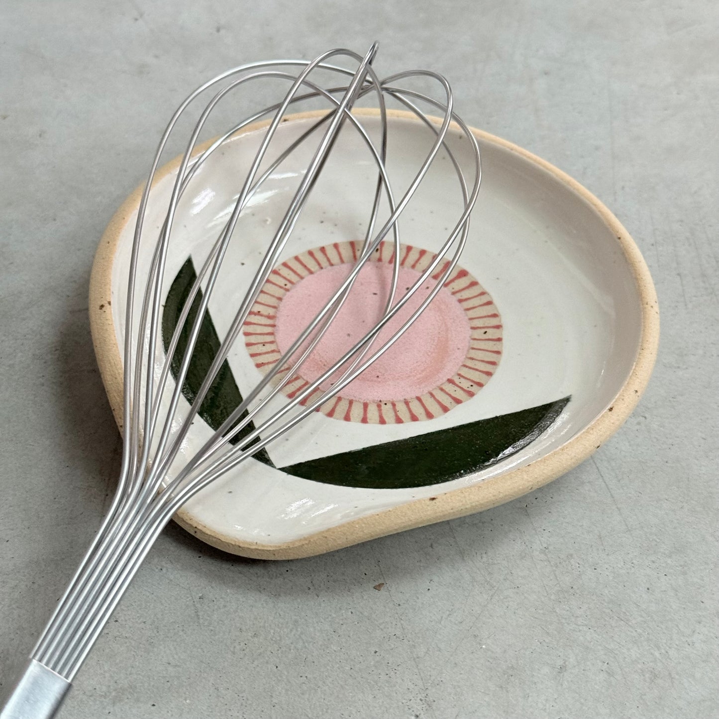 Spoon rest, pink flower
