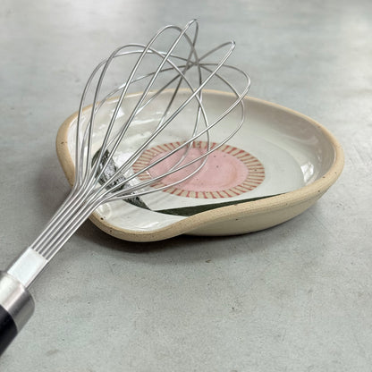 Spoon rest, pink flower