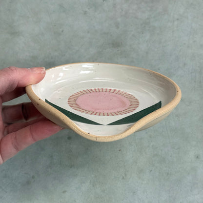 Spoon rest, pink flower