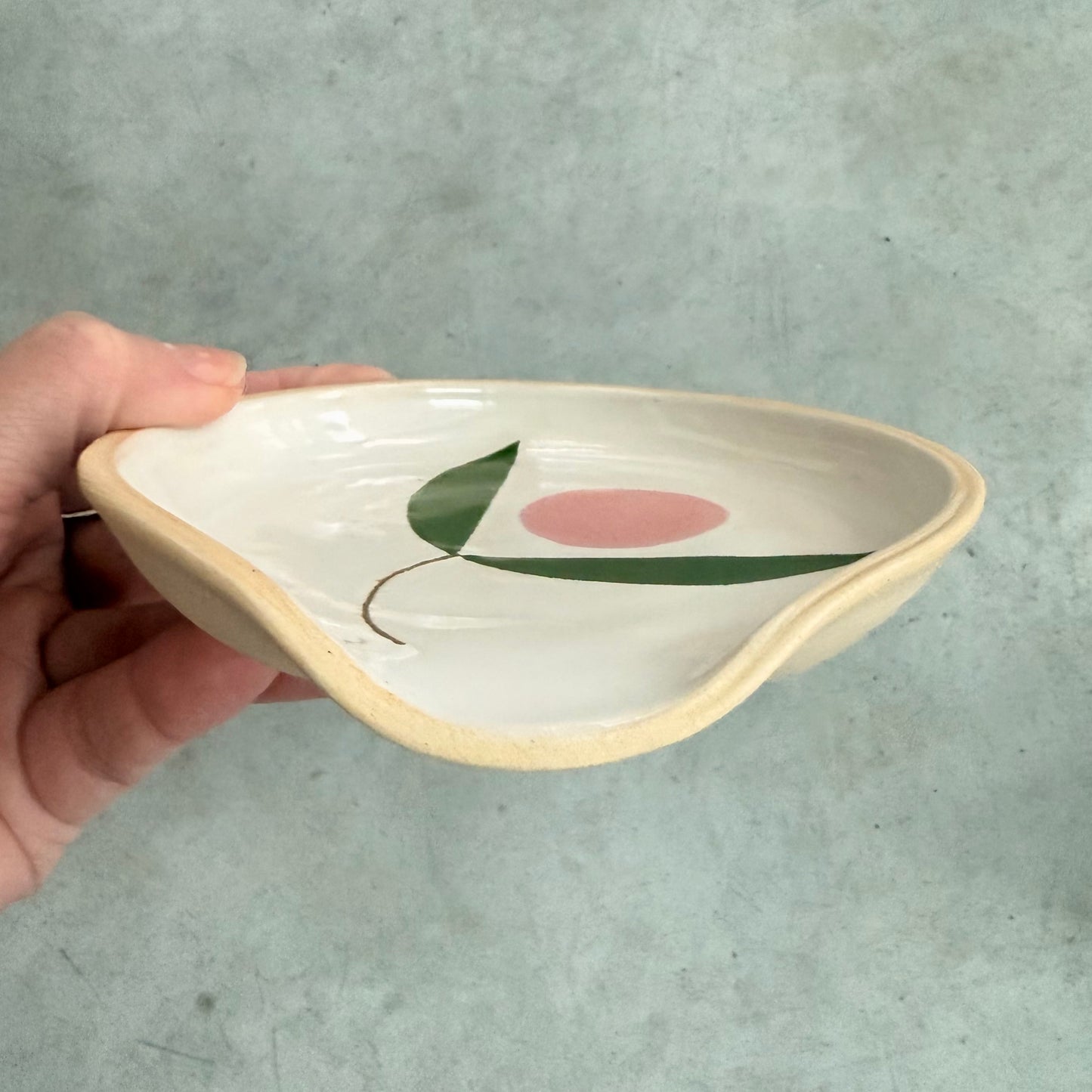 Spoon rest, small pink flower