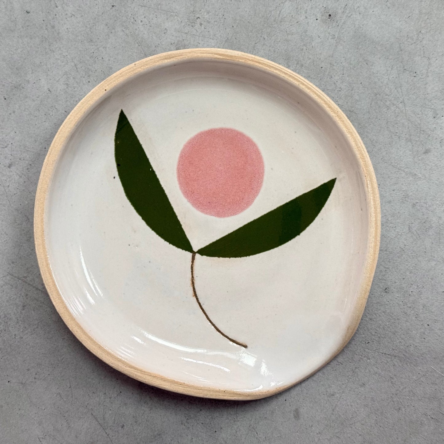 Spoon rest, small pink flower