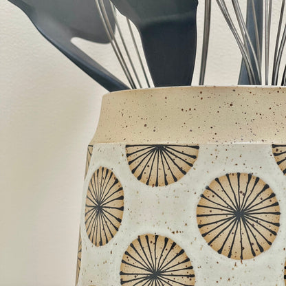 Vase/ Utensil Holder, radial lines