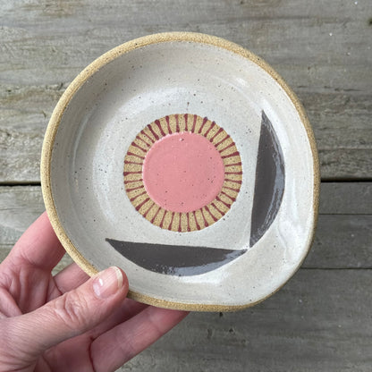 Spoon rest, pink radial flower