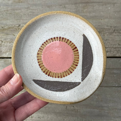 Spoon rest, pink radial flower