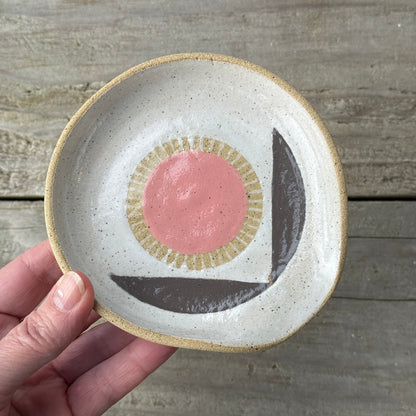 Spoon rest, pink radial flower