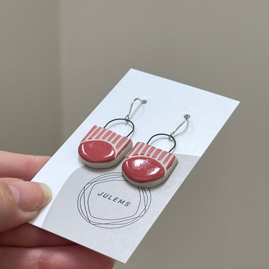 Earrings, coral tips