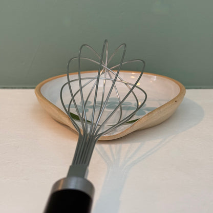 Spoon rest, 3 blue flowers