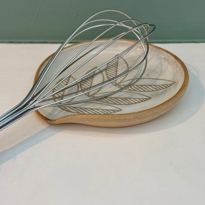 Spoon rest, leaves white II