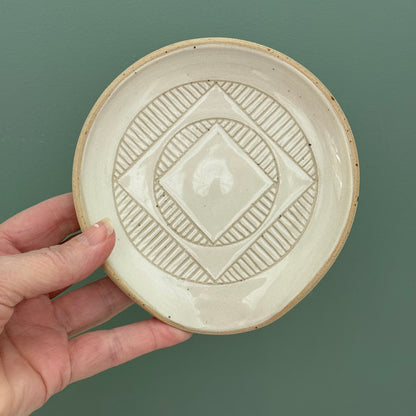 Spoon rest, white geo