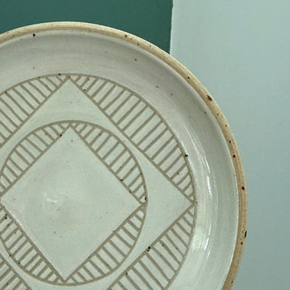 Spoon rest, white geo