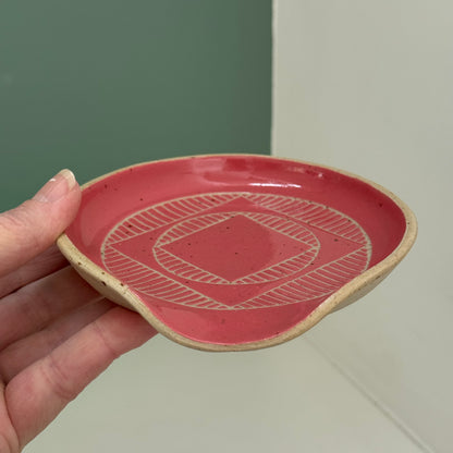 Spoon rest, coral red geo