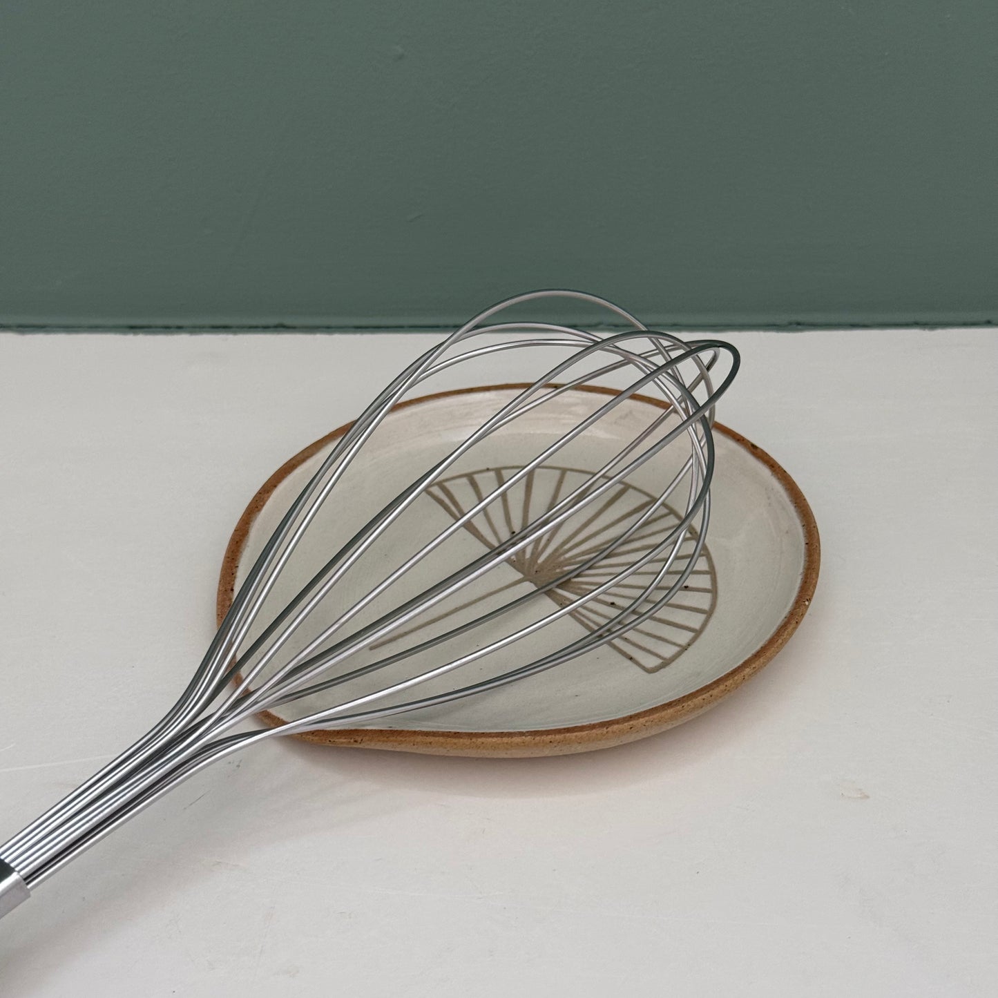 Small spoon rest, white leaf