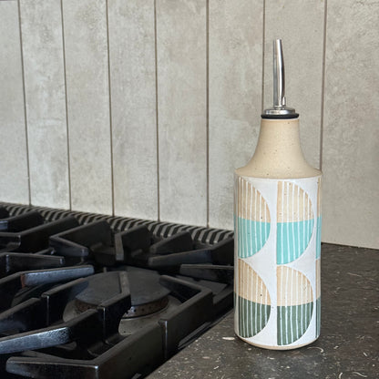 Oil bottle, mint geo