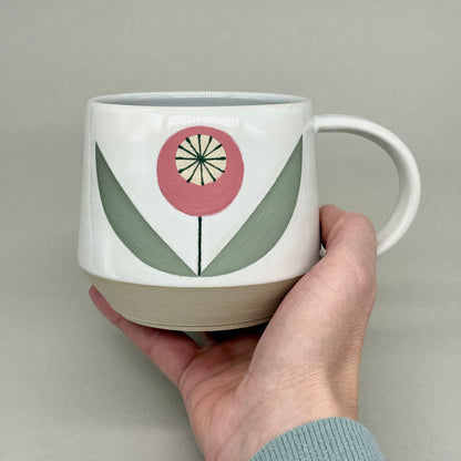 Mug, pink flower