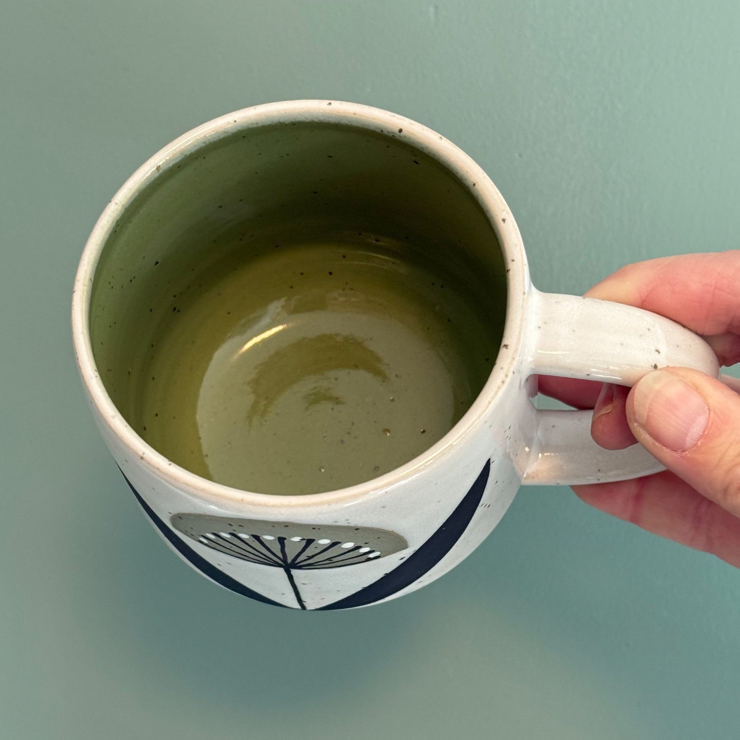 Mug, green flower