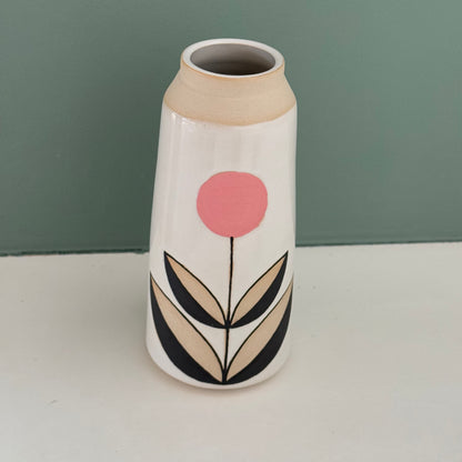 Jar/ bottle, pink flower