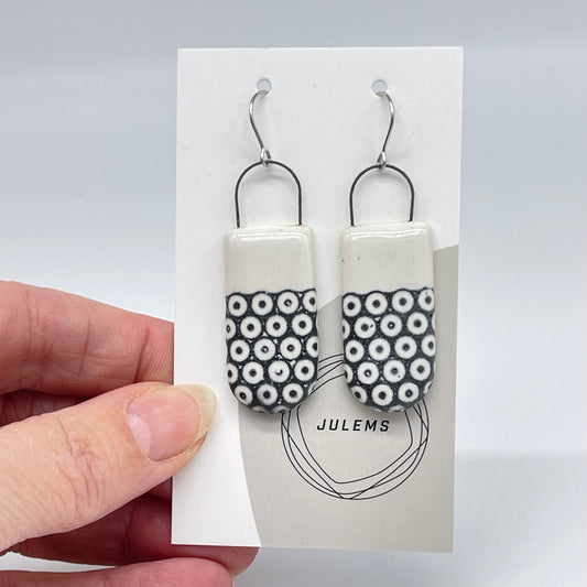 Earrings, small dot pattern