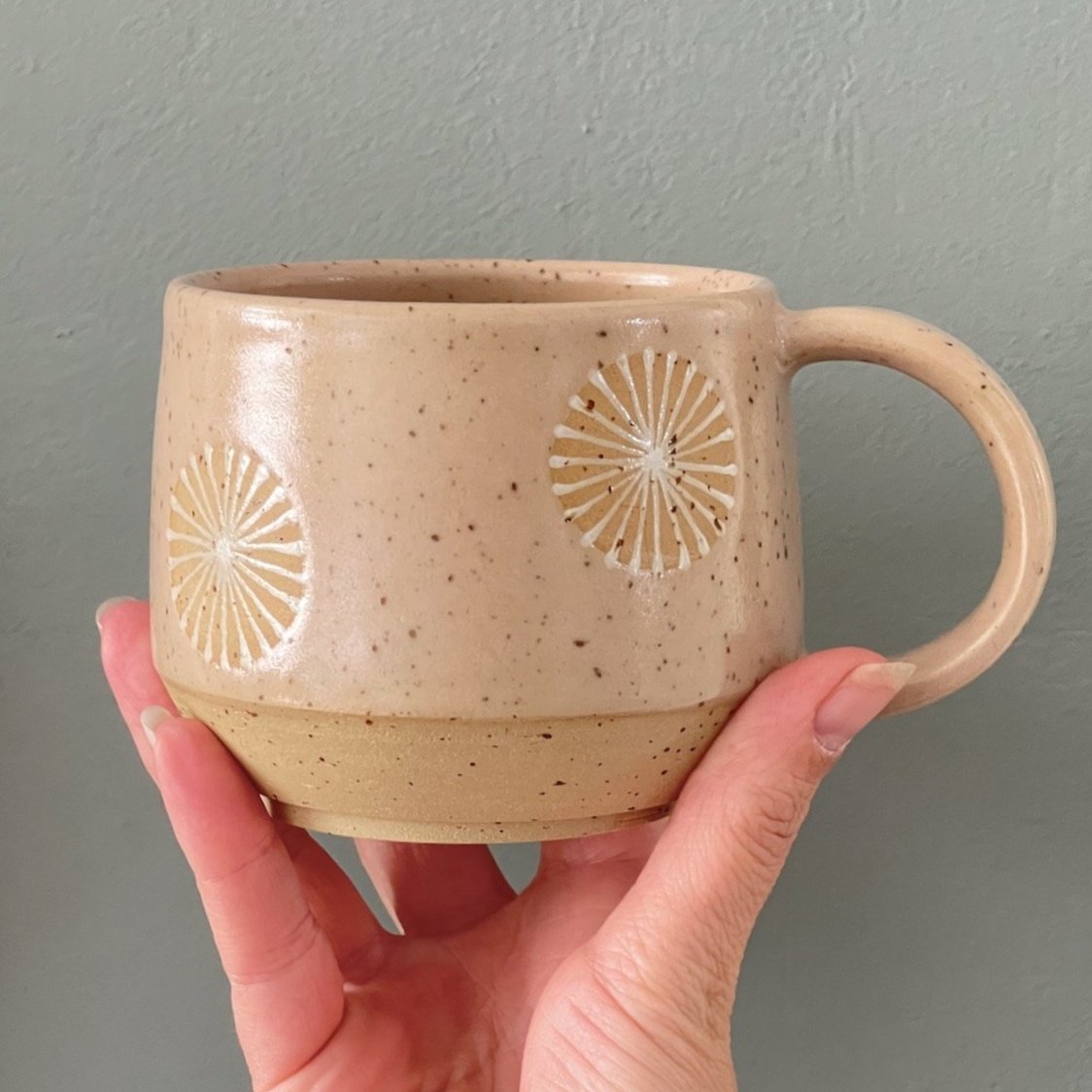 Mug, peach speckle